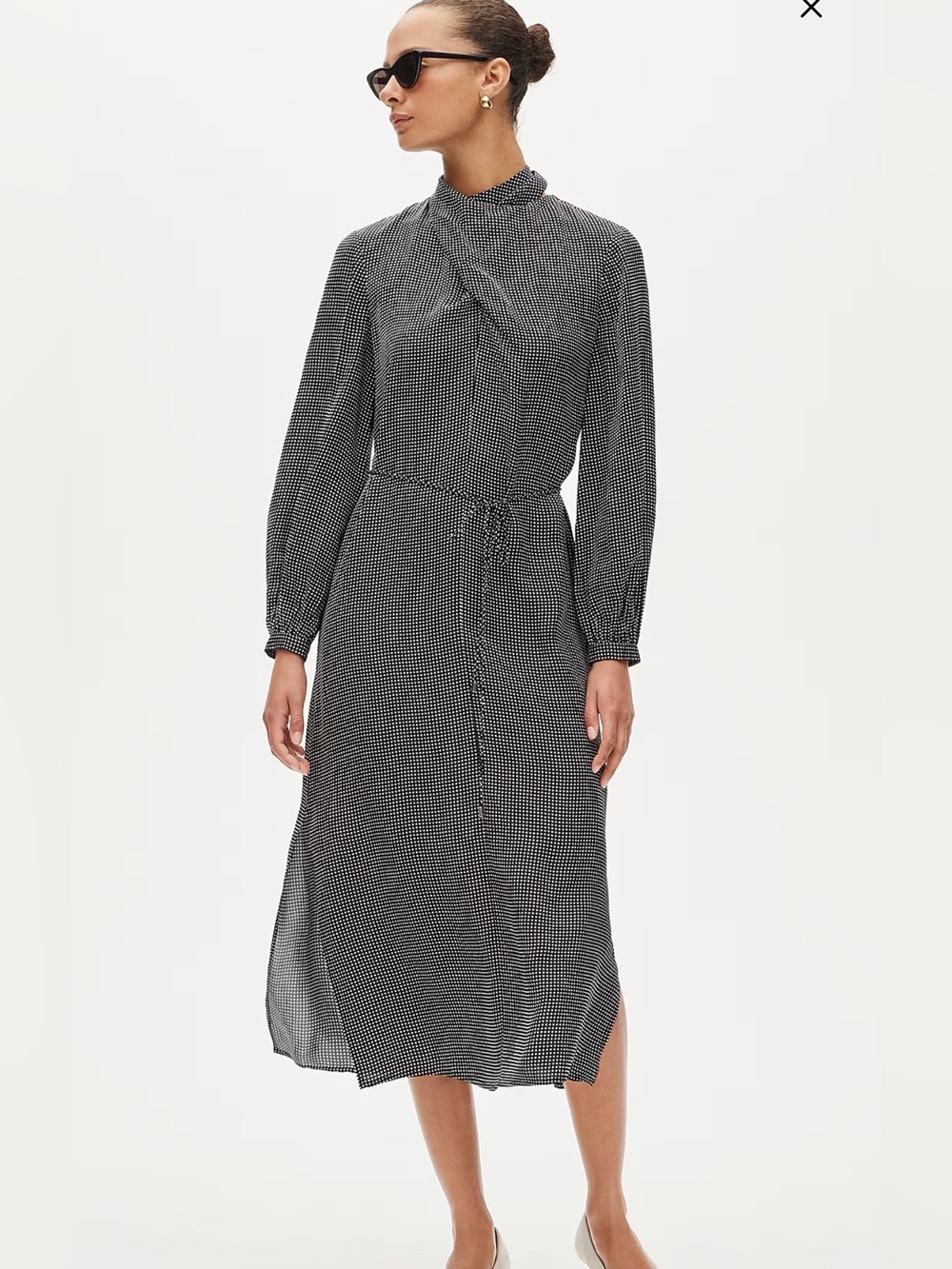 J CREW L Scarf-neck midi shift dress CS854 $228